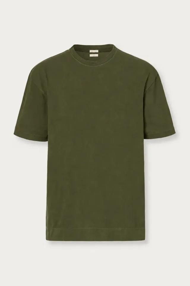 Massimo Alba NEVIS t-shirt cotone verde muschio