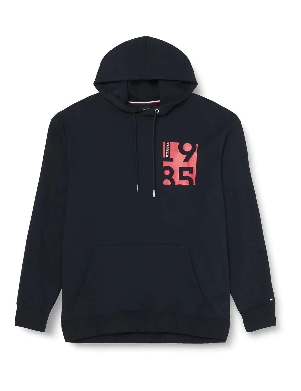 Tommy Hilfiger felpa cappuccio uomo grigia taglie forti cotone