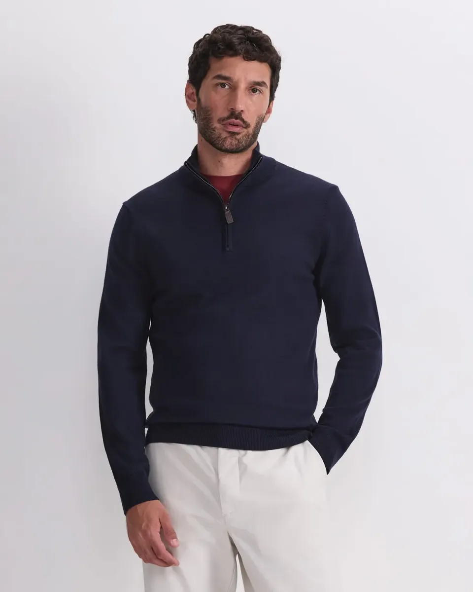 Sportscraft Merino Quarter Zip maglione lana uomo