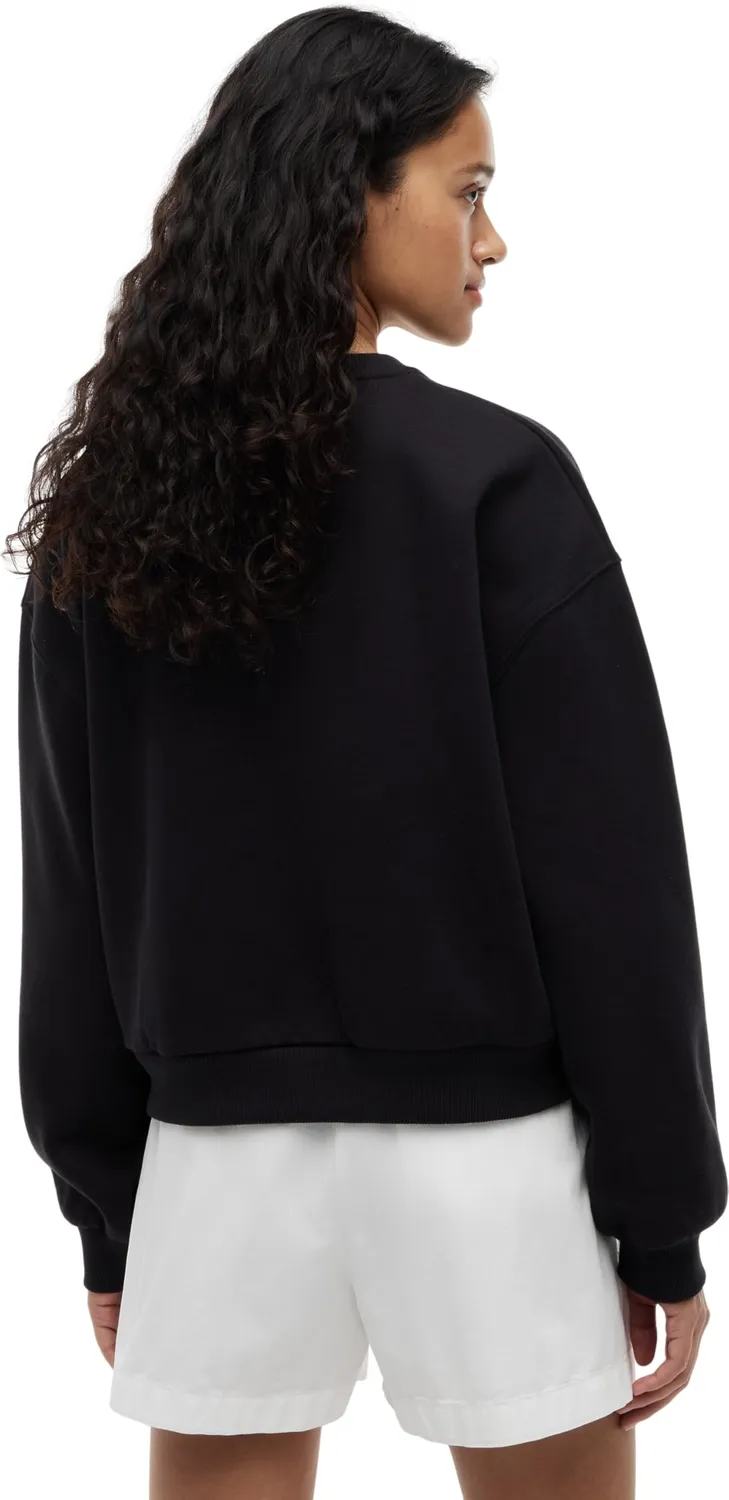 Tommy Hilfiger Corp Logo WW0WW47831 felpa donna nera girocollo
