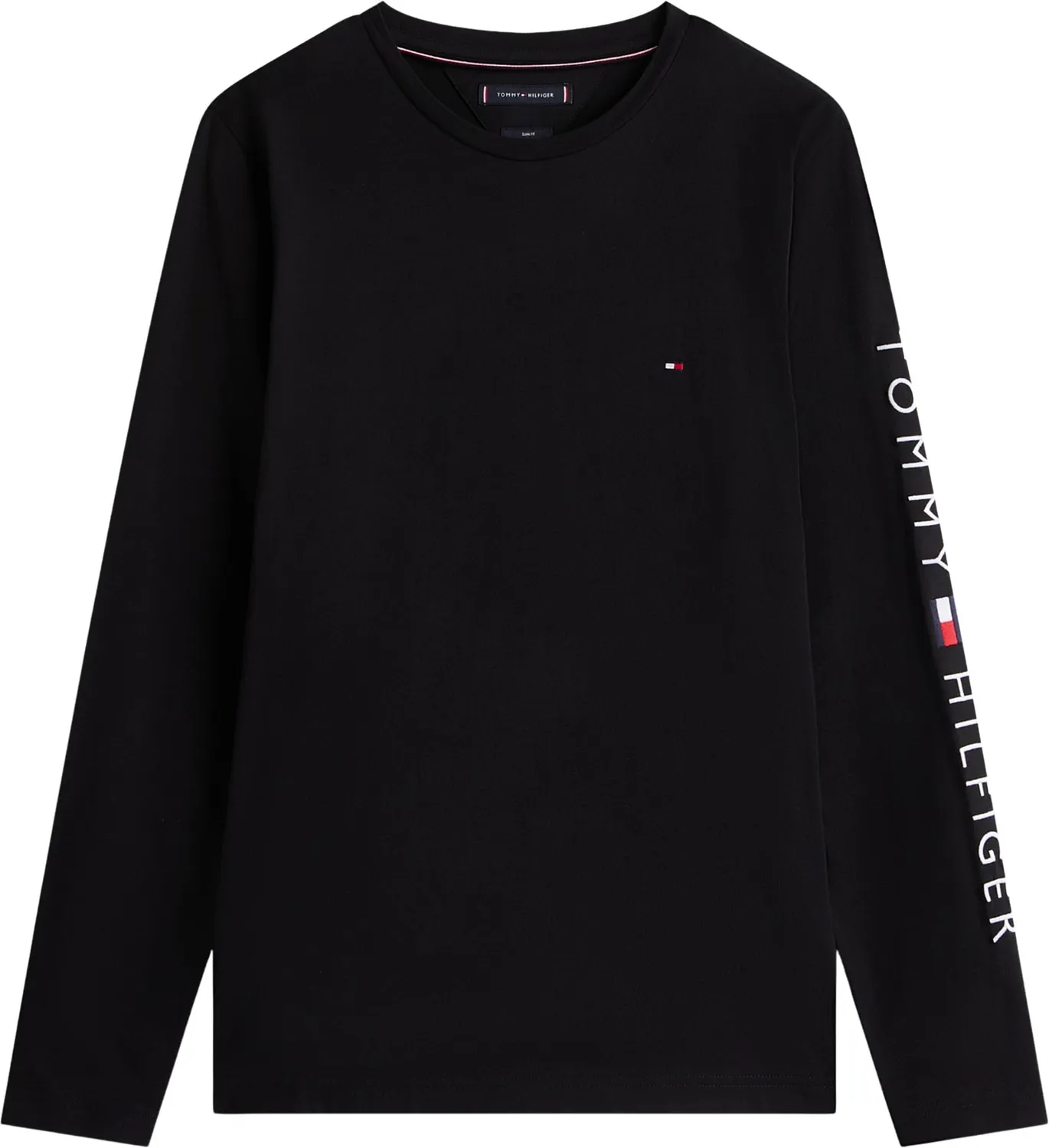 Tommy Hilfiger Logo maglia uomo maniche lunghe cotone nera