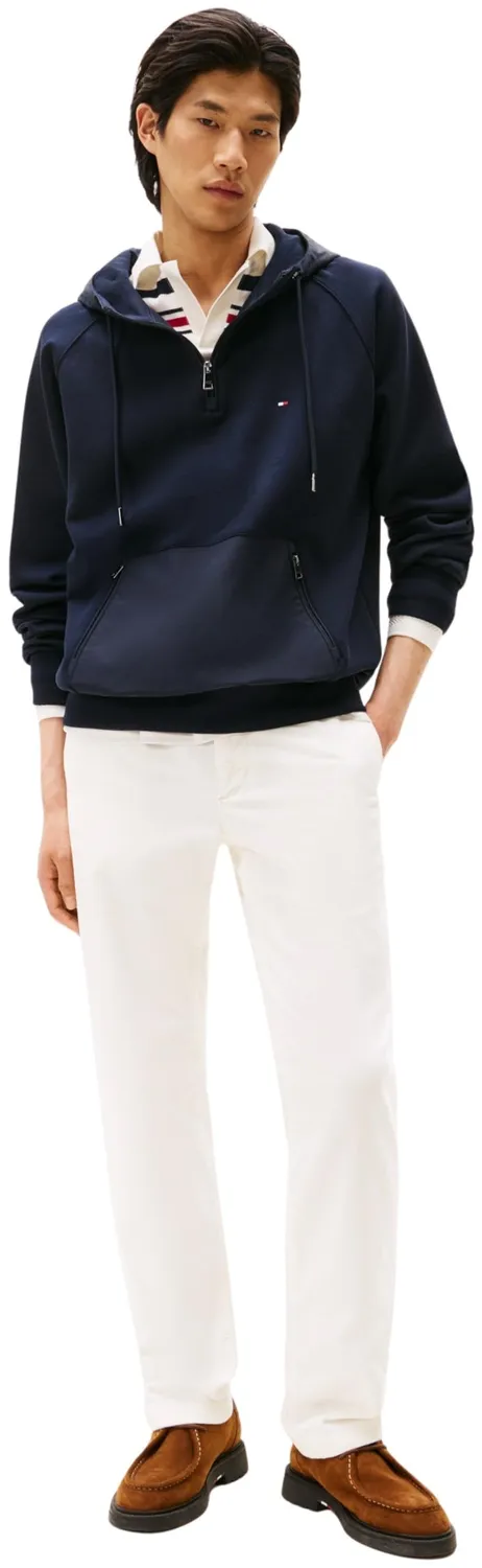 Tommy Hilfiger Mix Media 1/4 Zip felpa uomo M con cappuccio