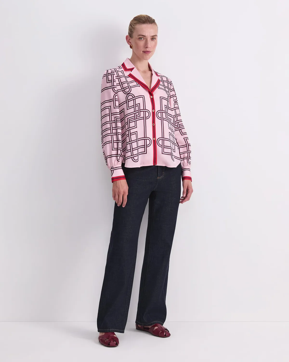 Sportscraft Rhodes blusa viscosa fantasia foulard