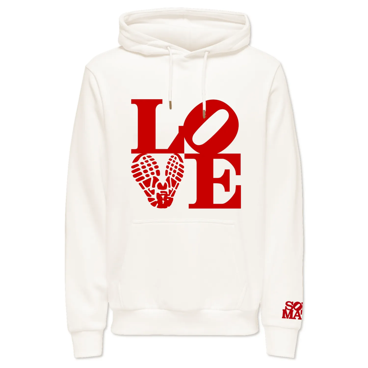 Solemate LOVE felpa con cappuccio panna cotone organico