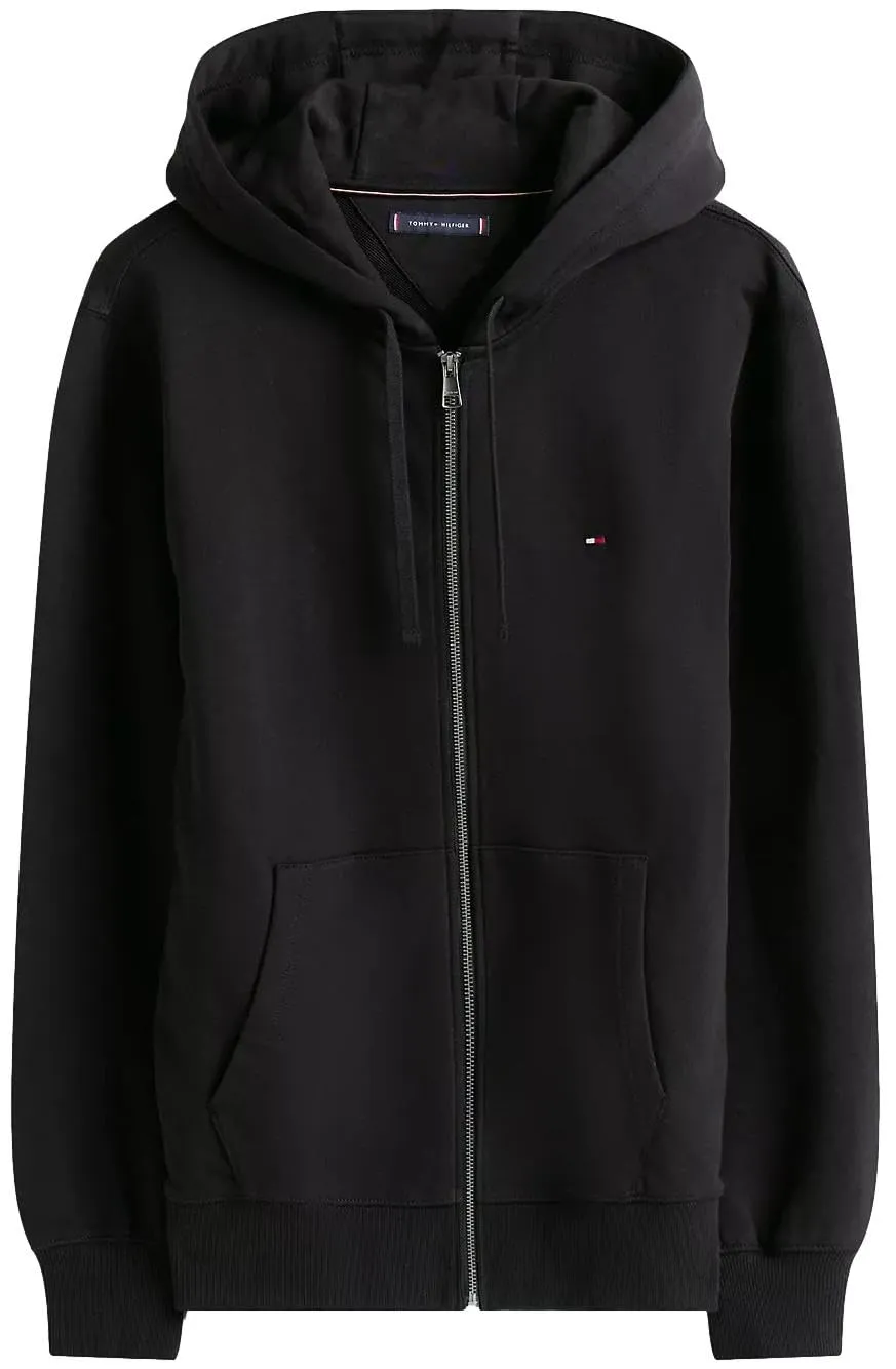Tommy Hilfiger Stack Felpa Zip Nero Black Uomo Cotone