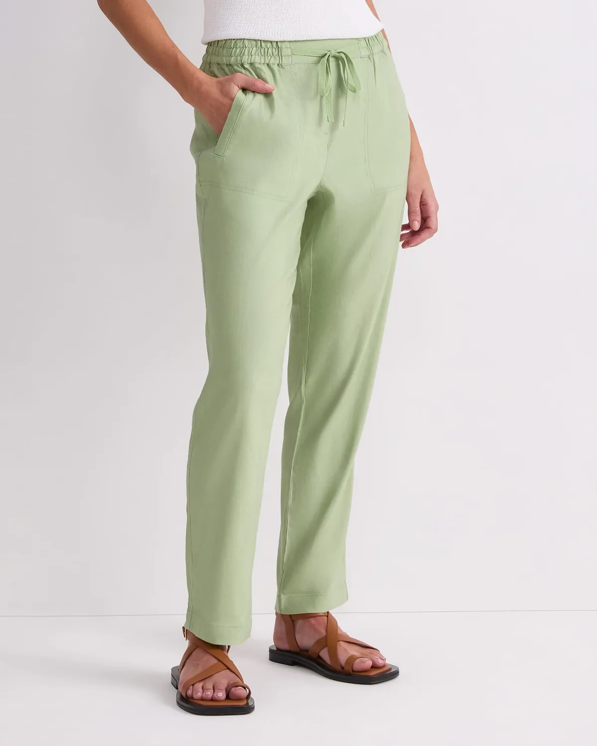 Sportscraft Rosa pantalone lino stretch coulisse beige