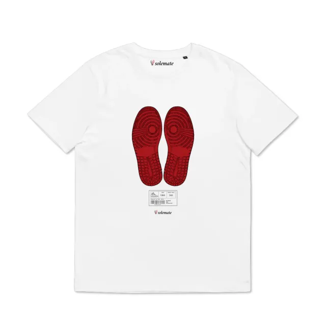 Solemate AJ1 Footprints t-shirt bianca cotone filato