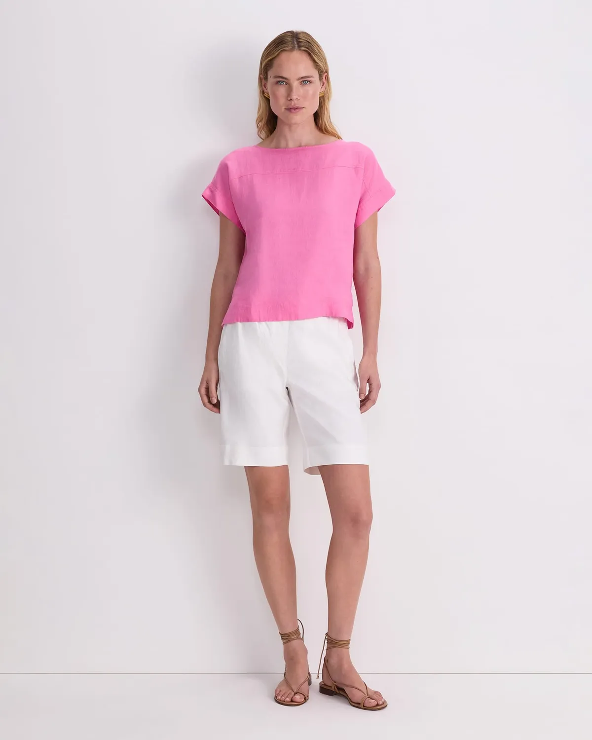 Sportscraft Dahlia Shell top donna lino scollo barca