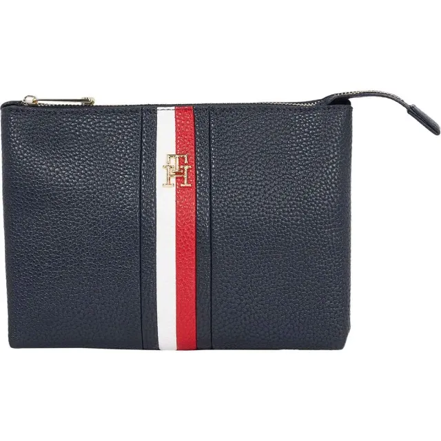 Tommy Hilfiger TH Emblem Beauty Case Space Blue Pelle Sintetica