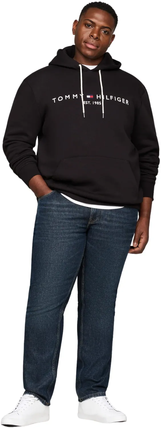 Tommy Hilfiger Logo Hoodie Felpa Nera cappuccio uomo