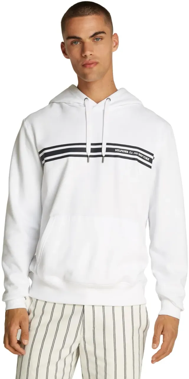 Tommy Hilfiger Central Chest Stripe felpa uomo nera