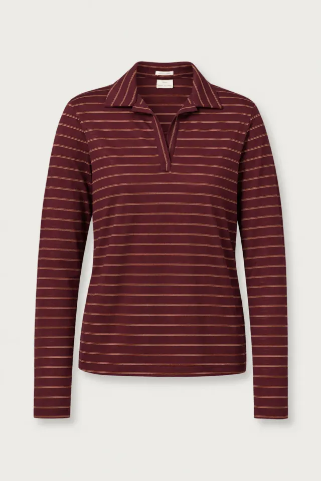 Massimo Alba Bordeaux polo maniche lunghe bordeaux lana