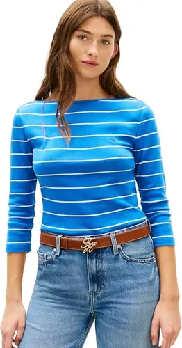 Tommy Hilfiger New Cody Maglia Donna L blu scollo barca
