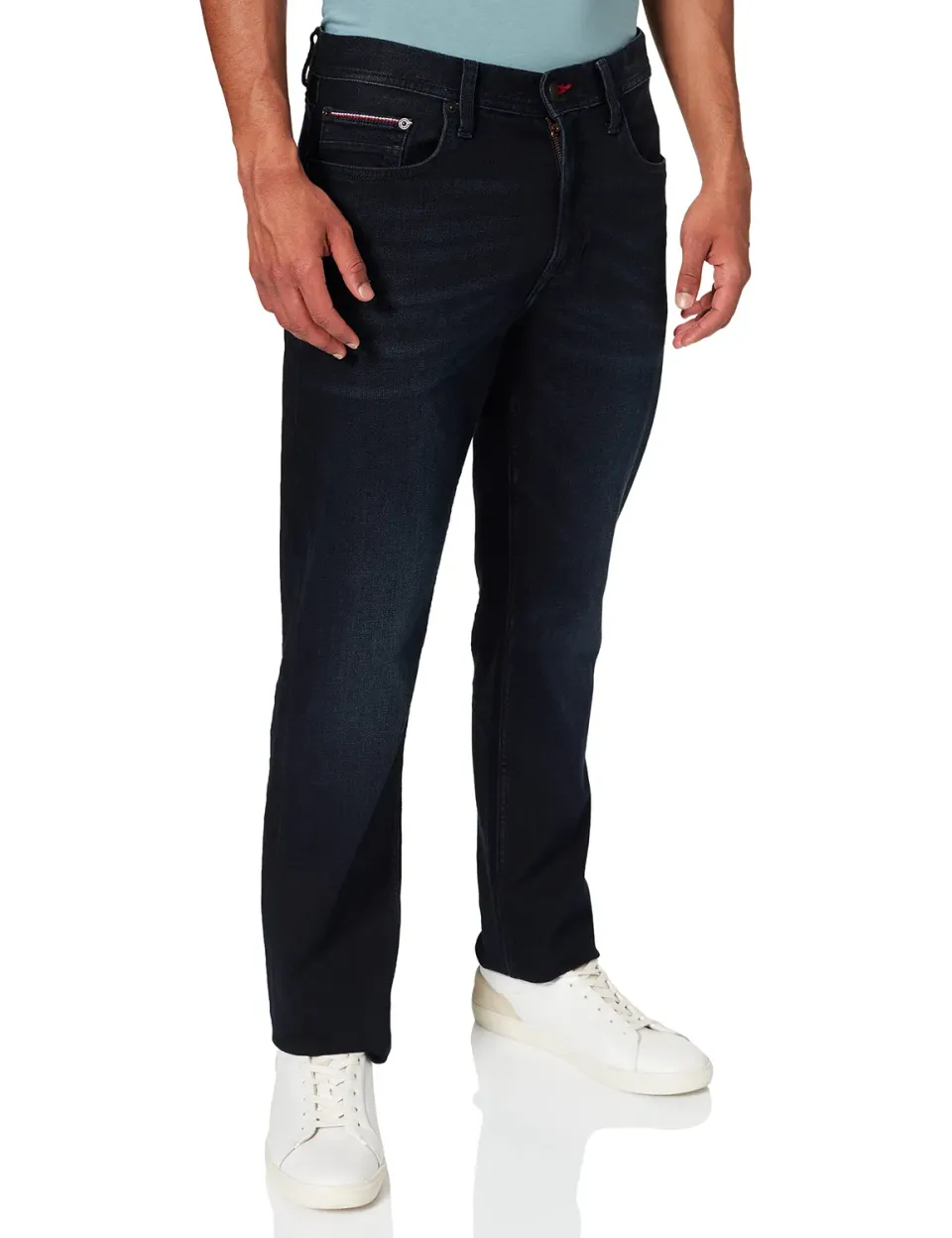 Tommy Hilfiger Denton Straight jeans uomo blu denim elasticizzato
