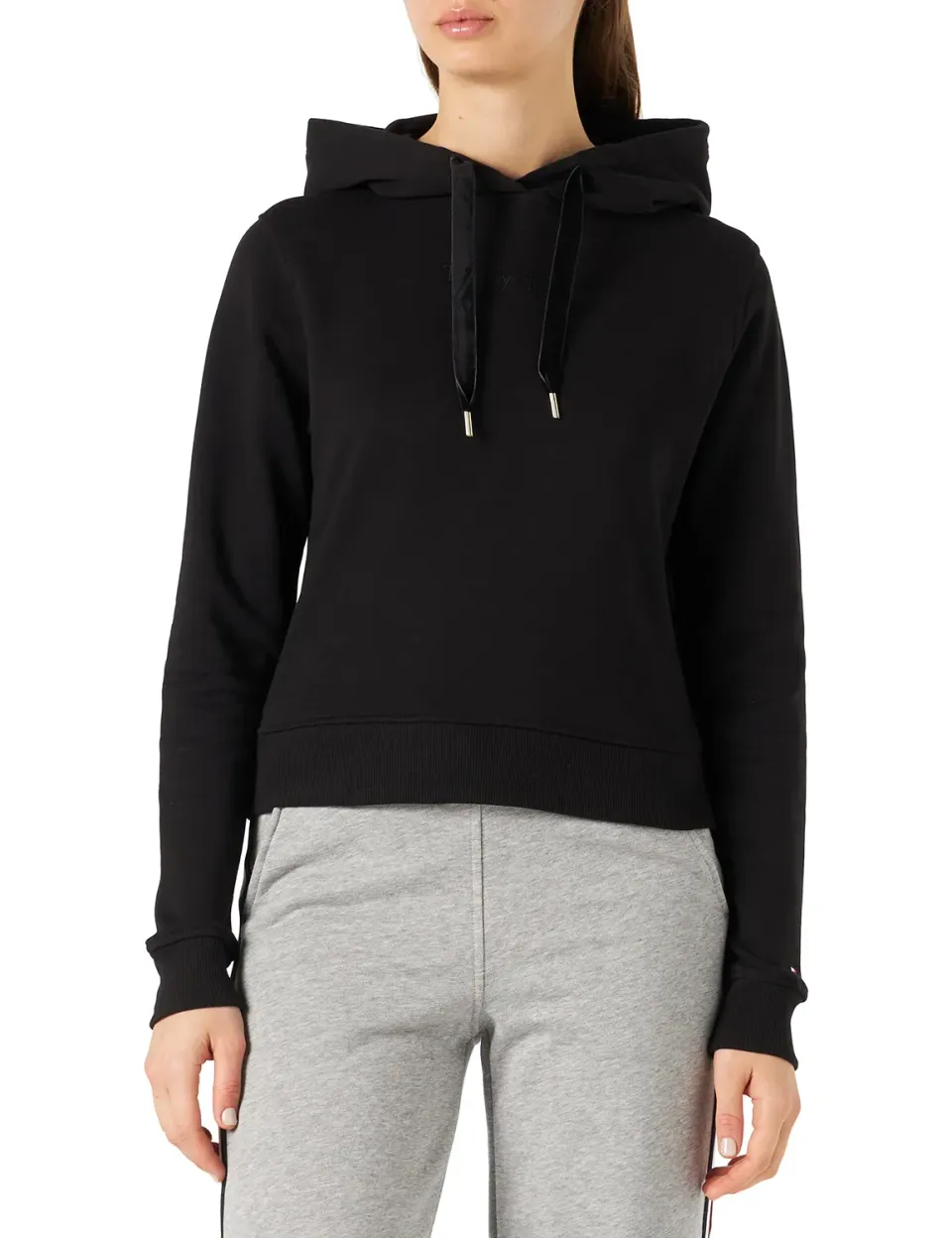 Tommy Hilfiger Velvet Trim WW0WW37174 felpa donna con cappuccio