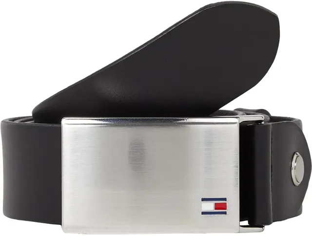 Tommy Hilfiger TH Plaque Belt 3.5 Adj cintura uomo 100 pelle
