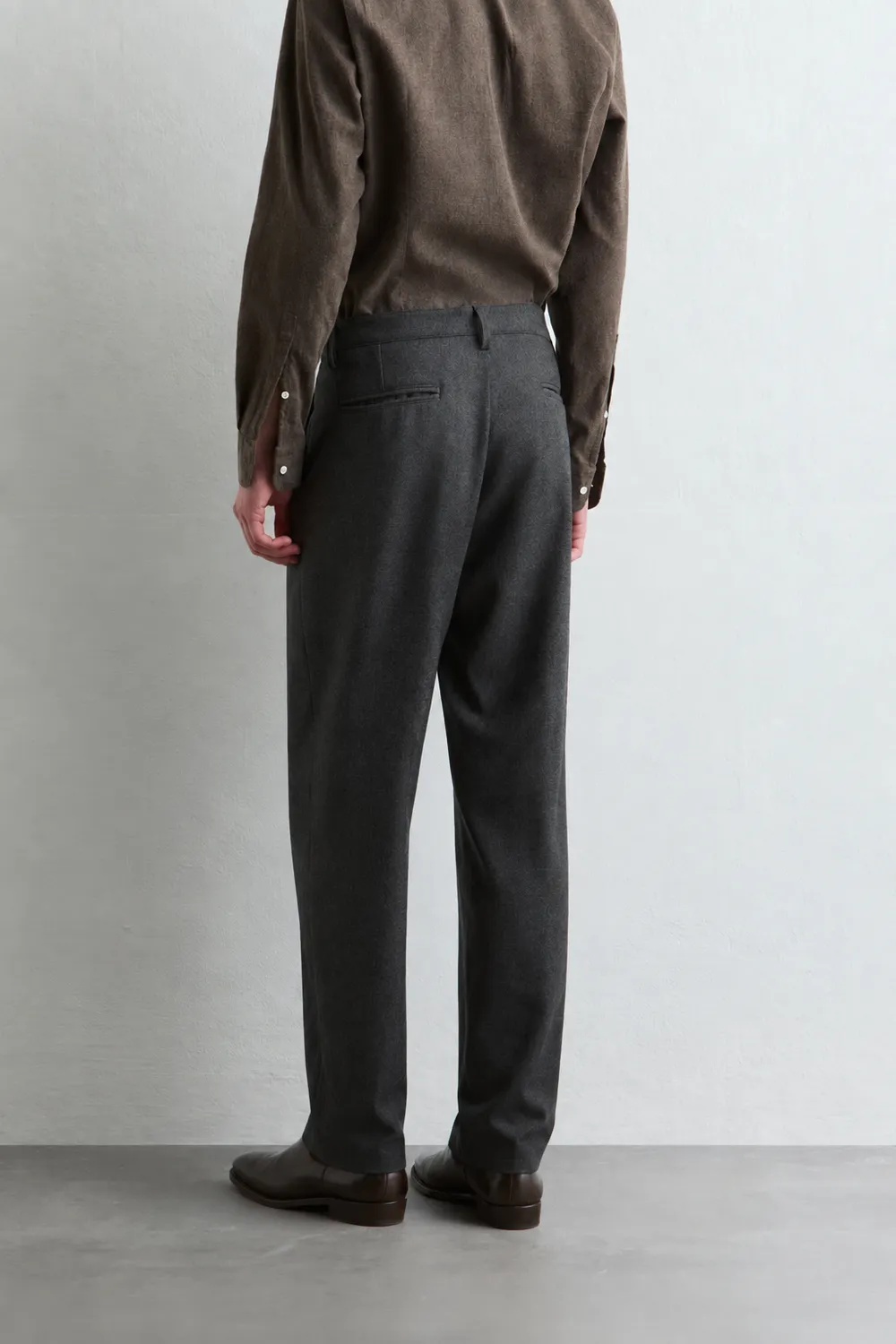 Massimo Alba Stan pantaloni uomo grigio scuro flanella