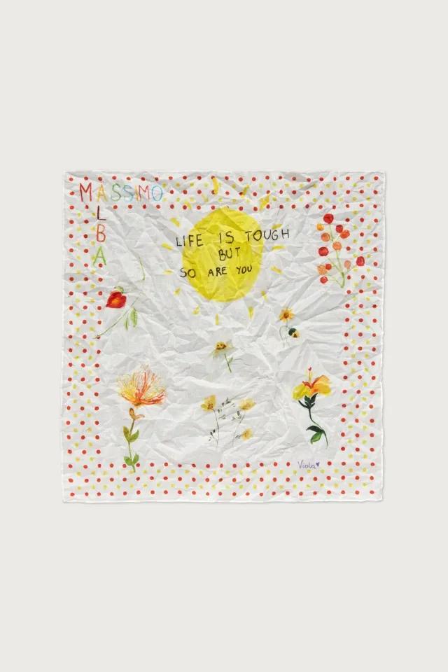 Massimo Alba HANKY1 fazzoletto cotone sole Viola Lupi
