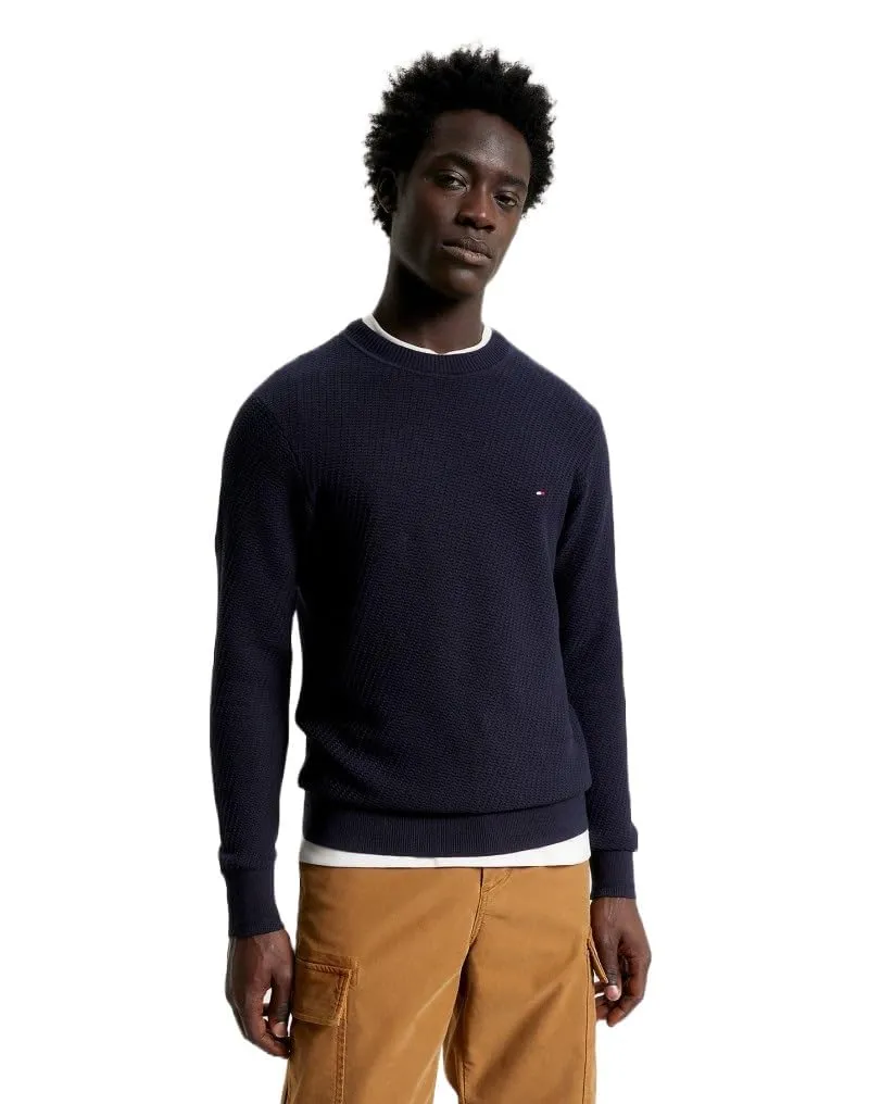 Tommy Hilfiger Rectangular Structure maglione uomo grigio M