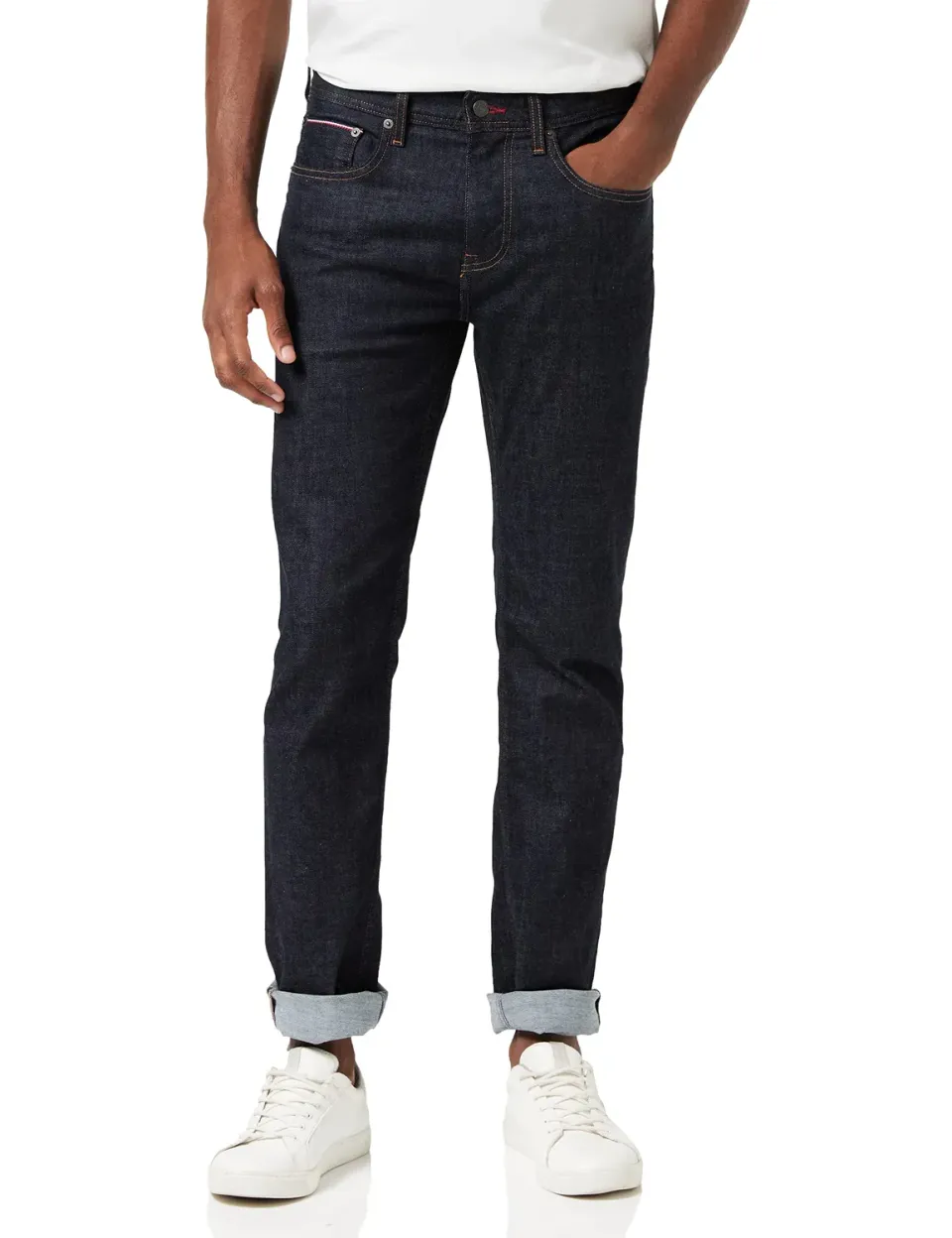 Tommy Hilfiger Core Straight Denton jeans uomo blu elasticizzato