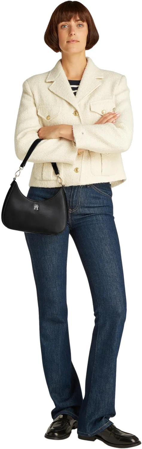 Tommy Hilfiger Logotape borsa spalla nera con zip