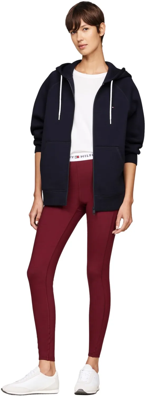 Tommy Hilfiger Felpa Donna Oversize Zip Bianco Ancient White