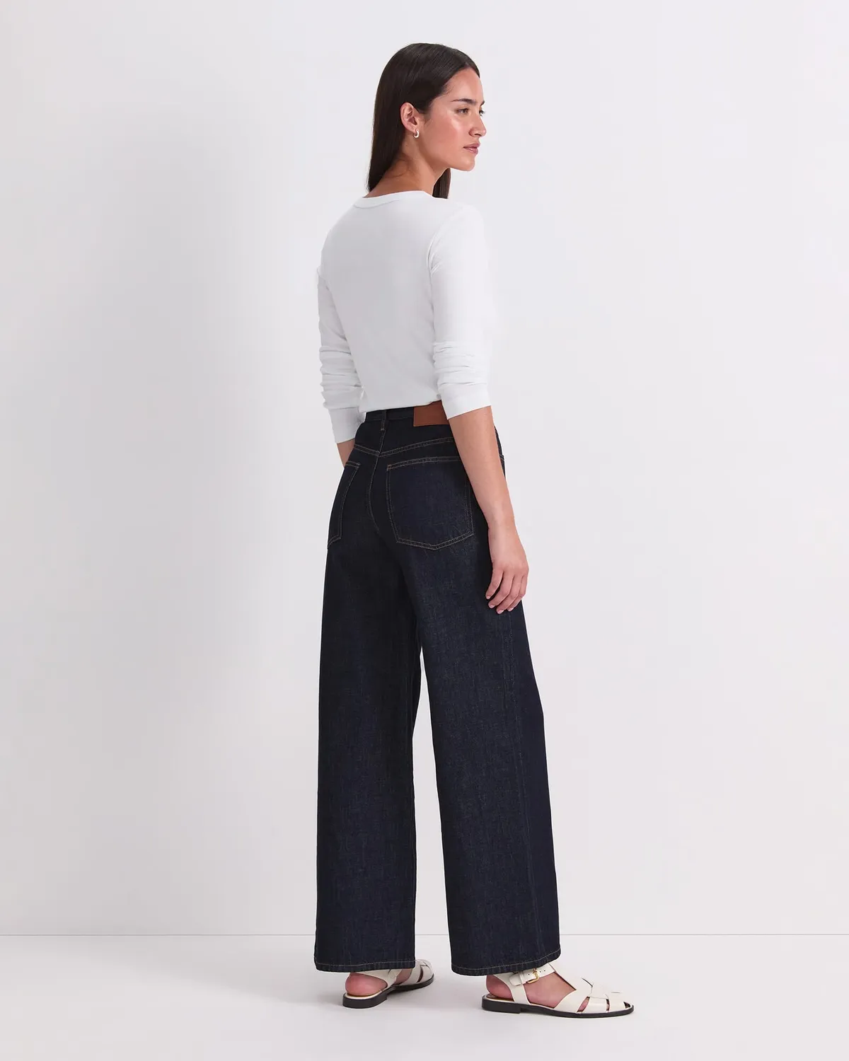 Sportscraft Simmi Wide Leg jeans bianchi gamba larga