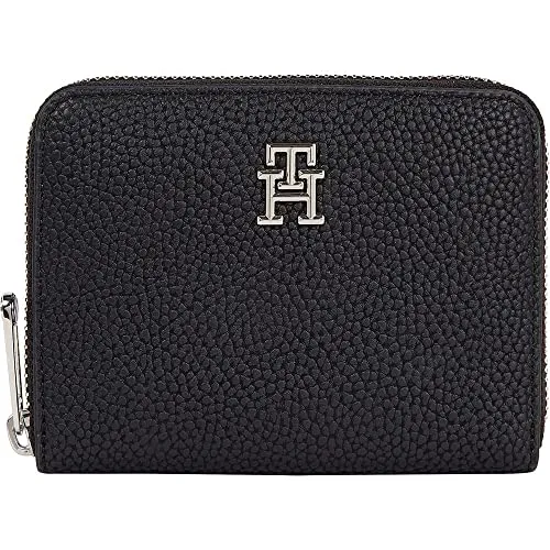 Tommy Hilfiger TH Emblem portafoglio donna nero piccolo