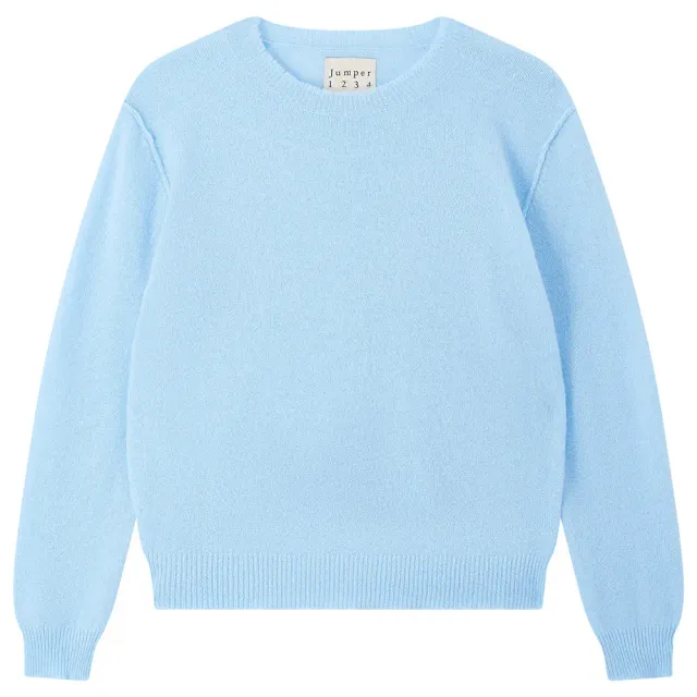 Jumper 1234 Distressed Crew maglia azzurra cashmere