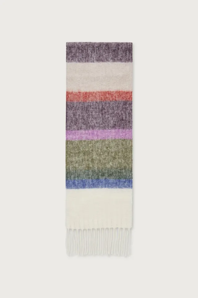 Massimo Alba Rainbow sciarpa nero alpaca a righe