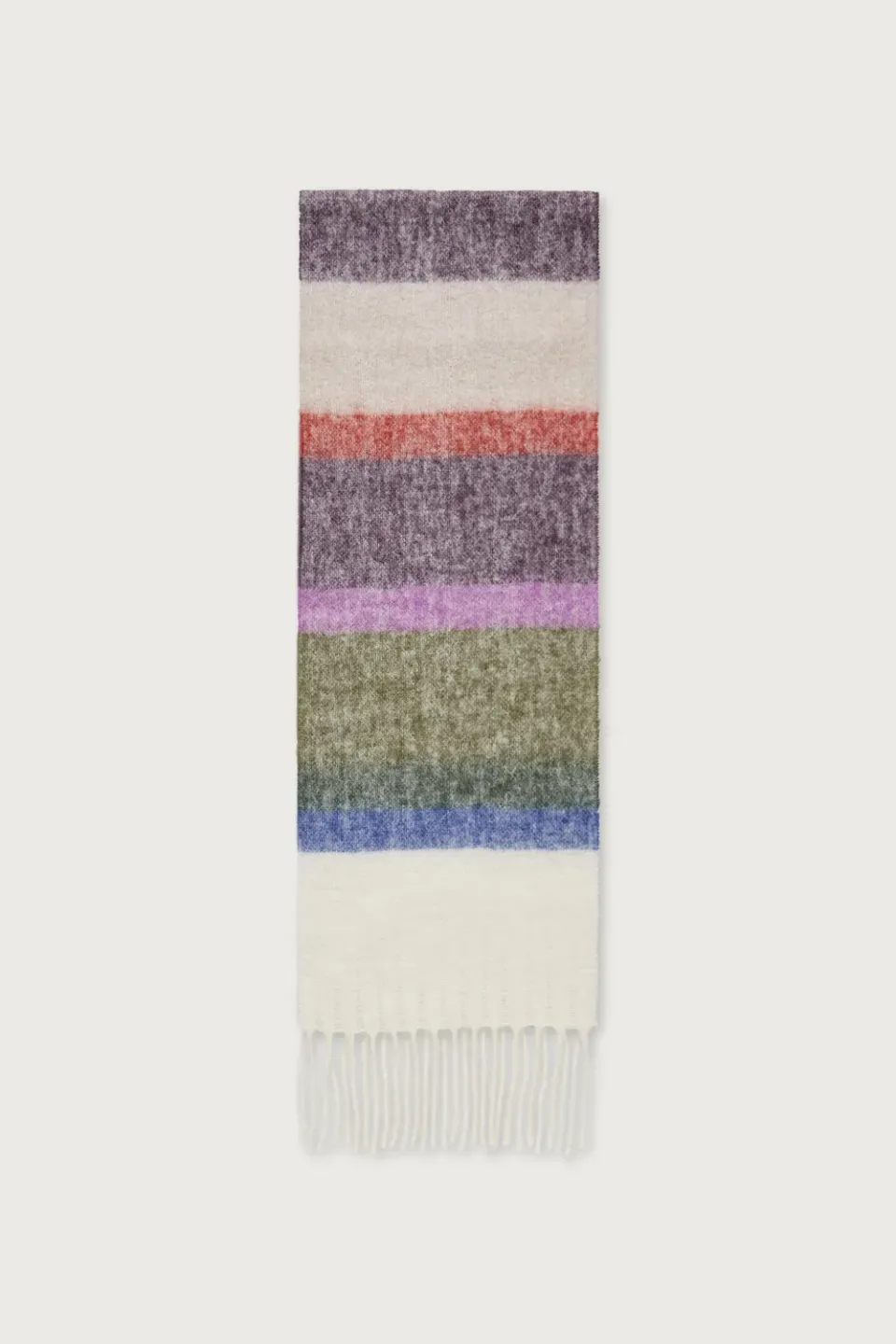 Massimo Alba Rainbow sciarpa nero alpaca a righe