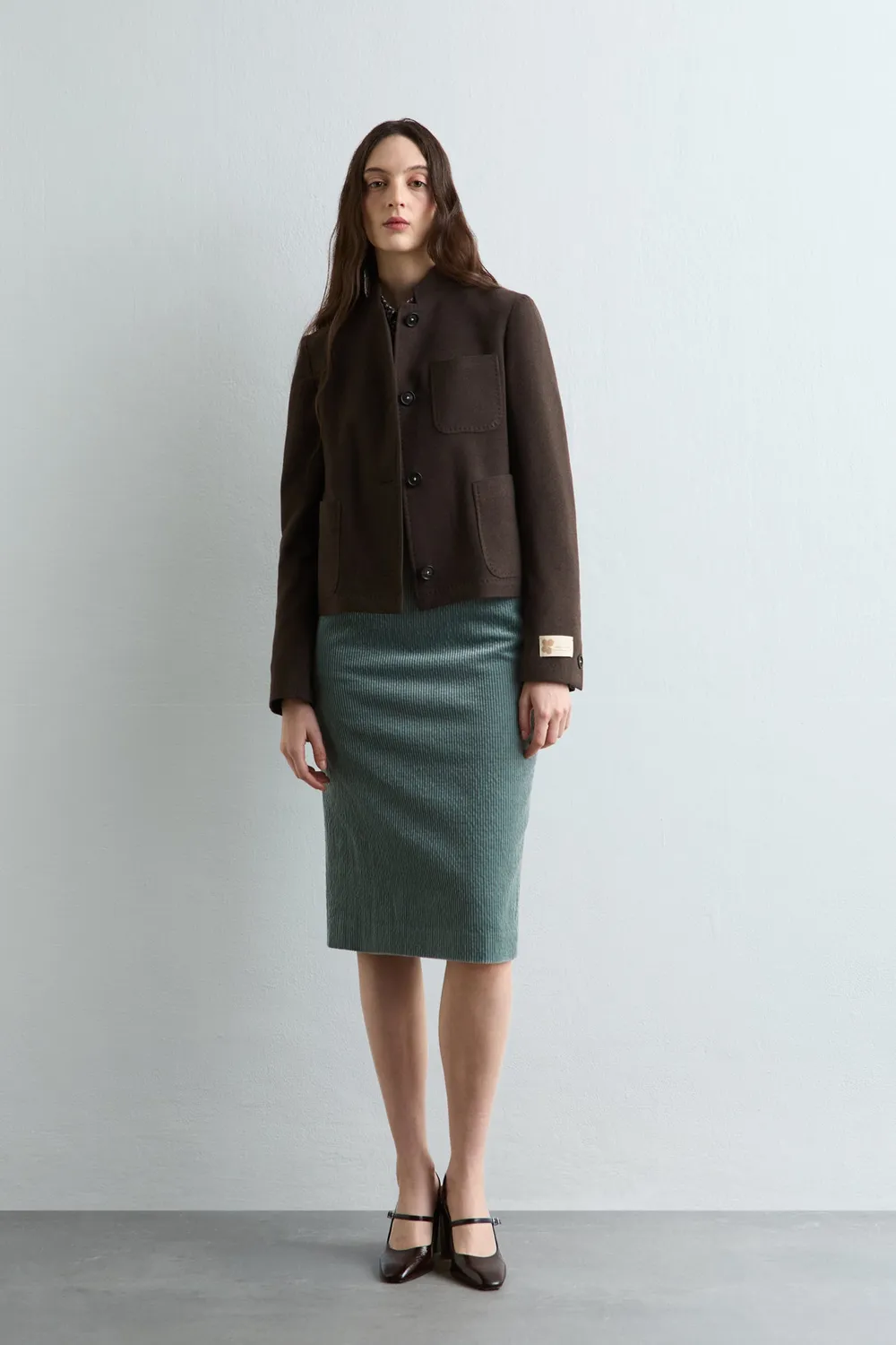 Massimo Alba Agra giacca corta marrone lana e cashmere