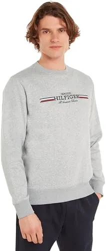 Tommy Hilfiger felpa uomo girocollo grigio chiaro XXL
