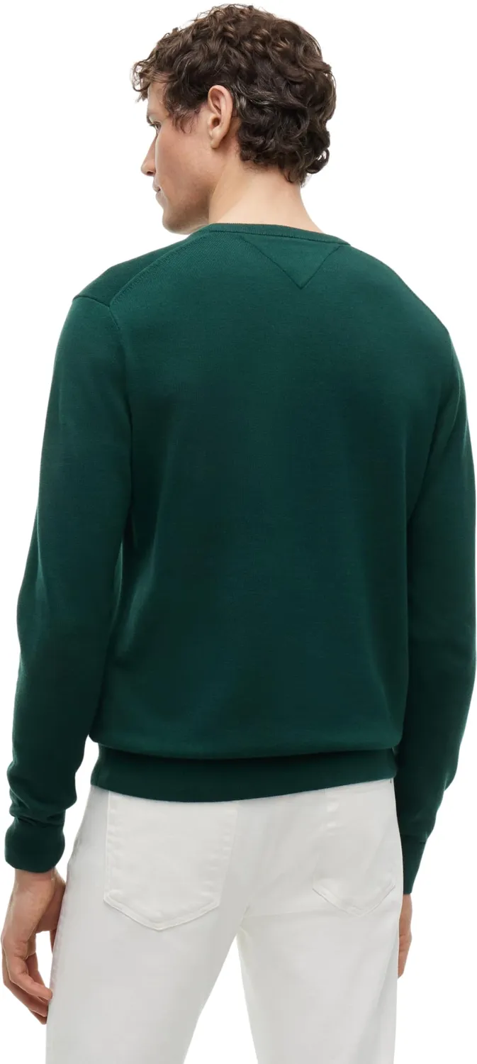 Tommy Hilfiger Essential maglione girocollo verde ornamentale M cotone