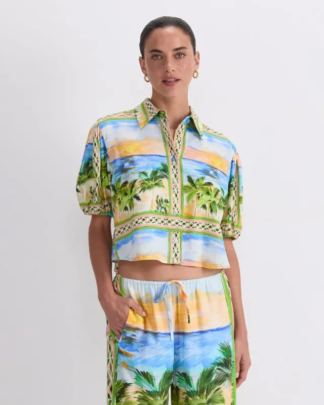 Sportscraft Sunset Palm camicetta lino donna