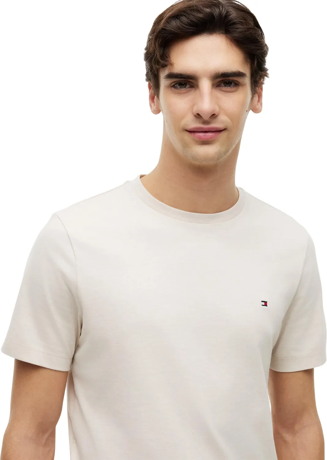 Tommy Hilfiger Seasonal Solid Tee t-shirt uomo beige scollo rotondo