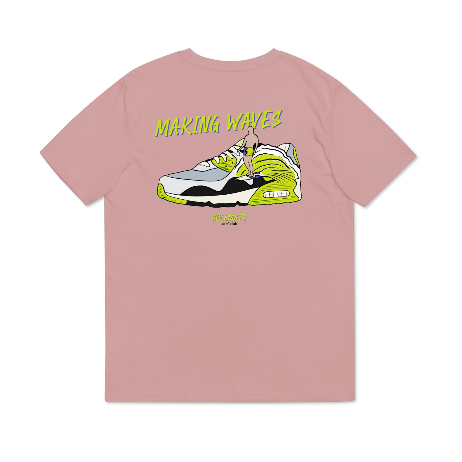 Solemate Cyber Wave t-shirt rosa cotone bio