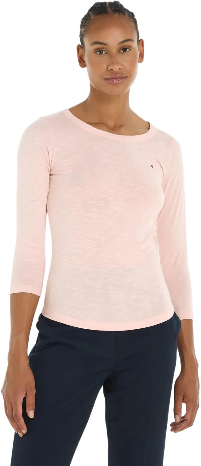 Tommy Hilfiger Maglia maniche lunghe donna arancione cotone