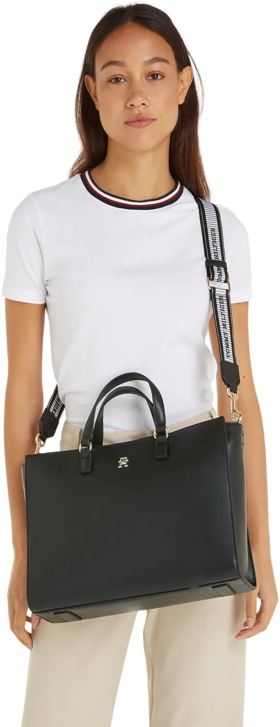 Tommy Hilfiger Fresh Satchel Grande borsa a mano nera