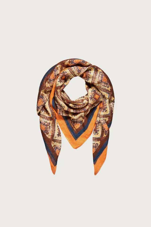 Massimo Alba Stole stola cacao cotone lino 140x140 bandana