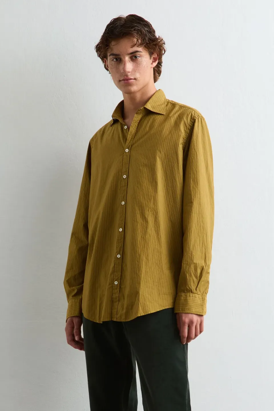 Massimo Alba Genova camicia uomo nugget gold cotone