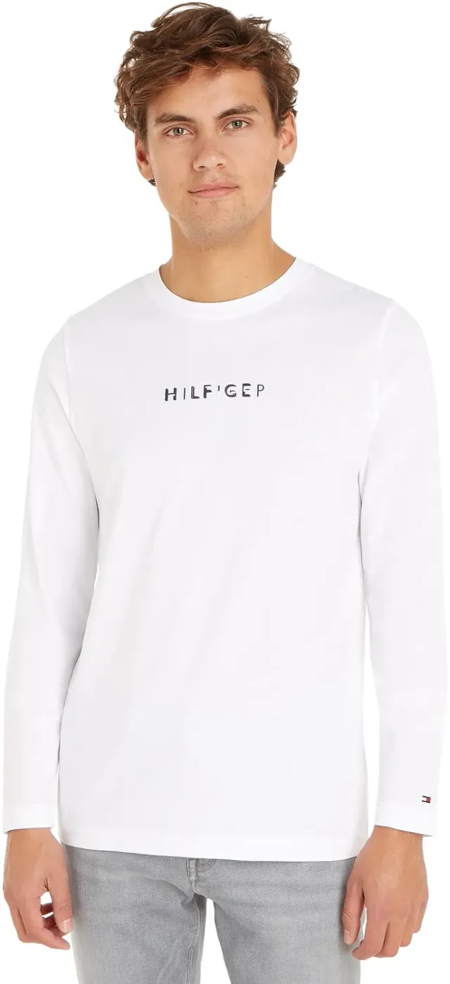 Tommy Hilfiger RWB Hilfiger maglietta uomo M manica lunga bianca
