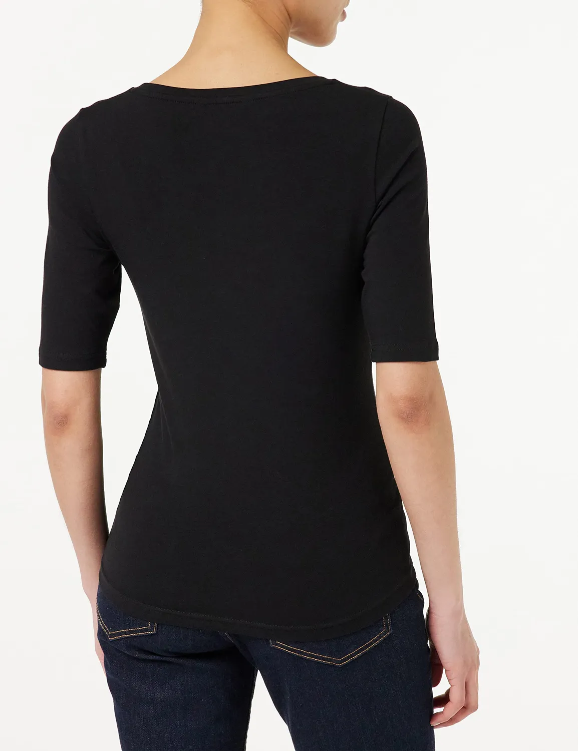Tommy Hilfiger Modern Scoop top donna maniche corte nero cotone