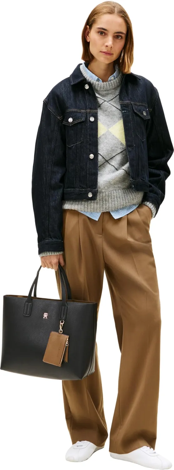 Tommy Hilfiger TH Icon borsa AW0AW18122 satchel nera donna
