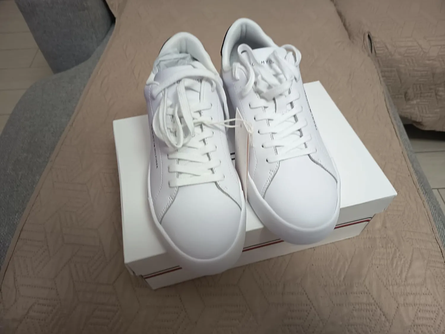 Tommy Hilfiger TH Court Sneaker Uomo Bianca 43 EU Pelle