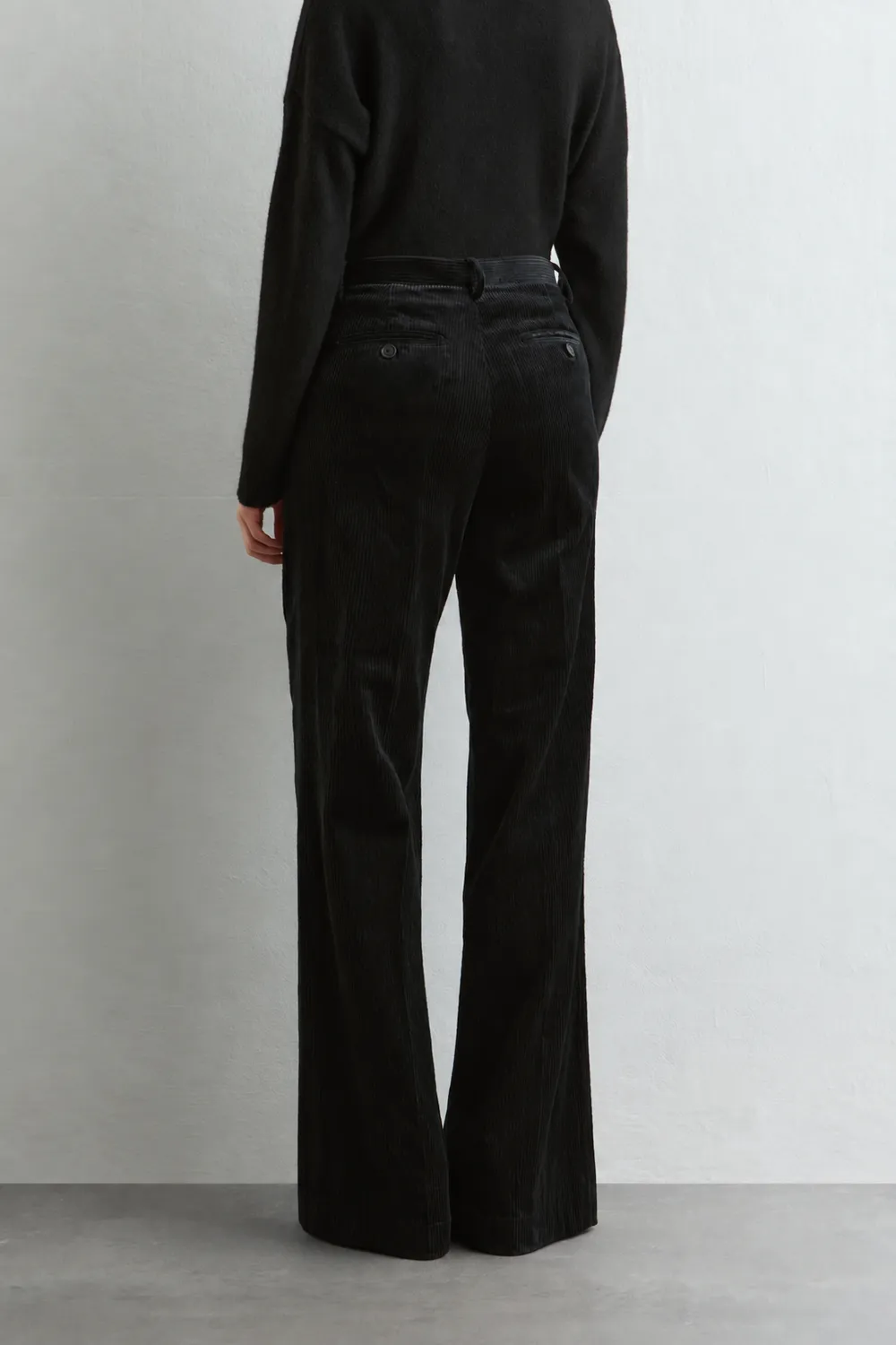 Massimo Alba Lamna pantaloni donna nero lavato velluto