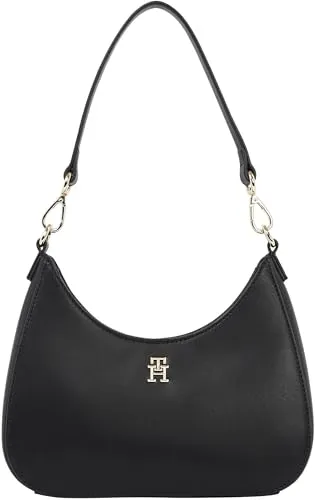 Tommy Hilfiger Logotape borsa spalla nera con zip