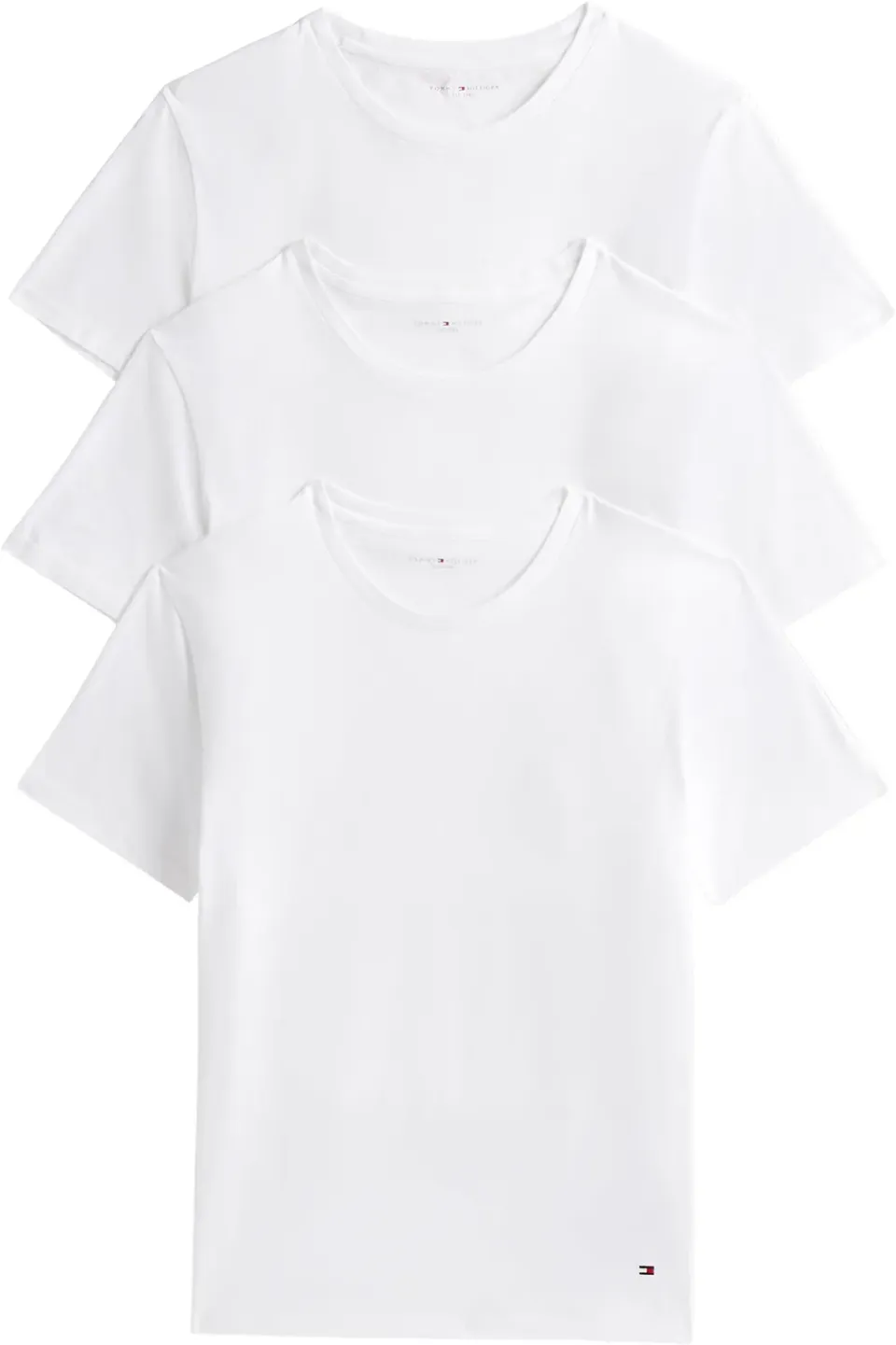 Tommy Hilfiger T-shirt uomo girocollo stretch 3 pezzi bianca M