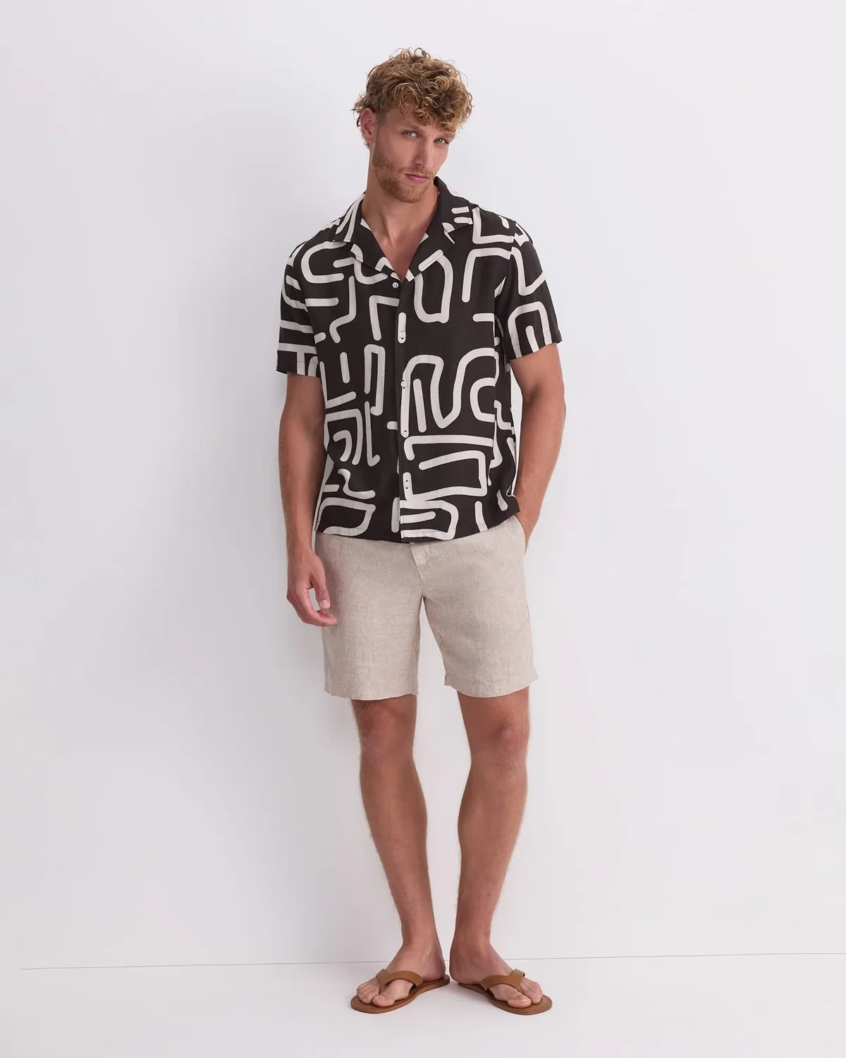 Sportscraft Kewarra Resort camicia lino fantasia