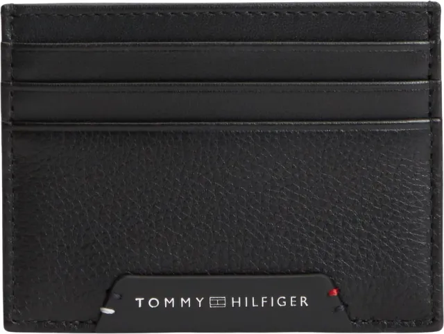Tommy Hilfiger portafoglio uomo nero compatto pelle
